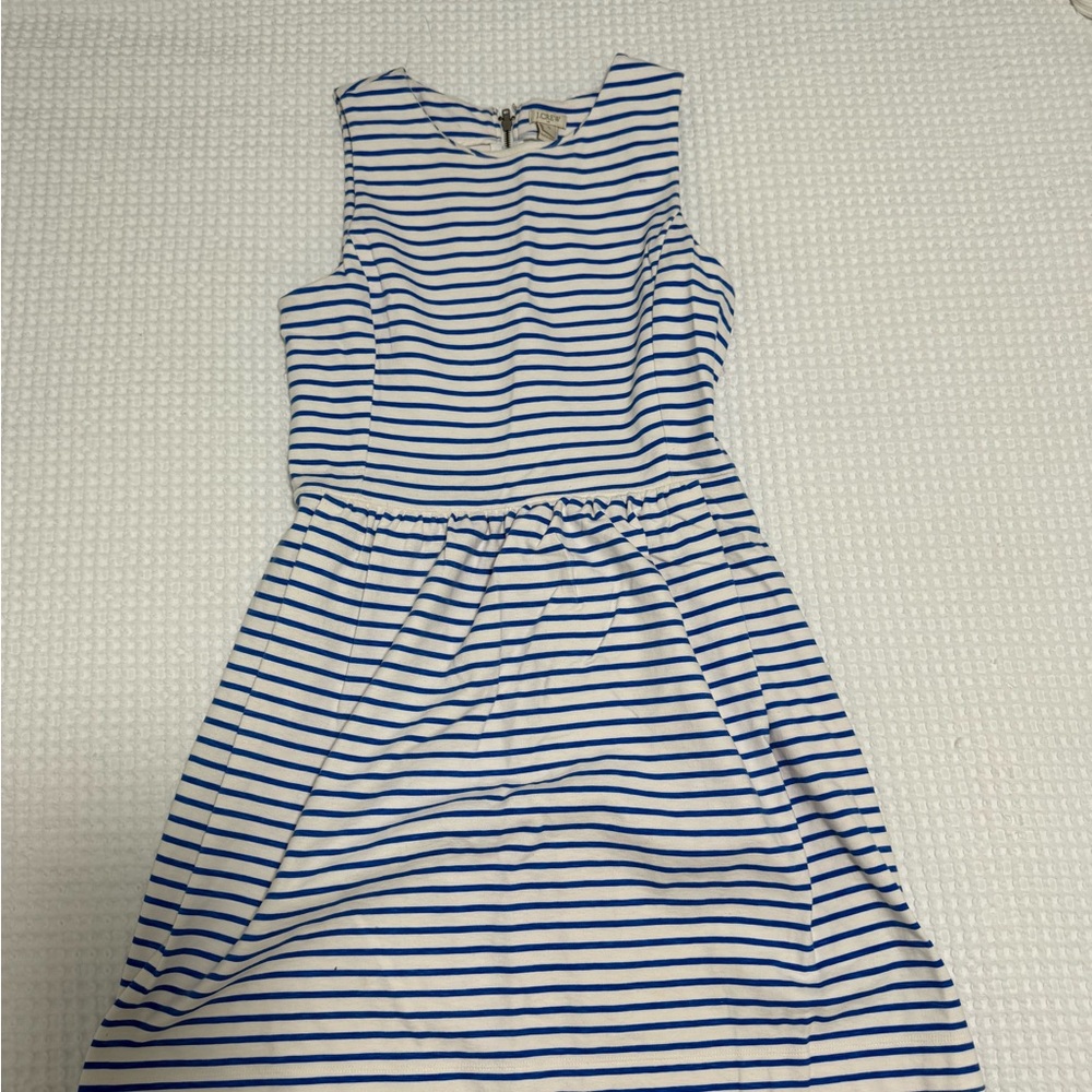 J. Crew Blue and White Striped Dress - Size S - Good Condition